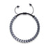 Géome sacrée | Hématite d'argent | Bronze à canon | Bracelet octaèdre